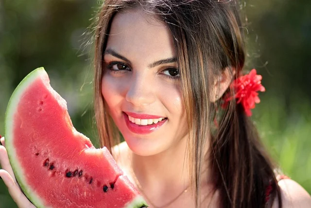 Girl with watermelon